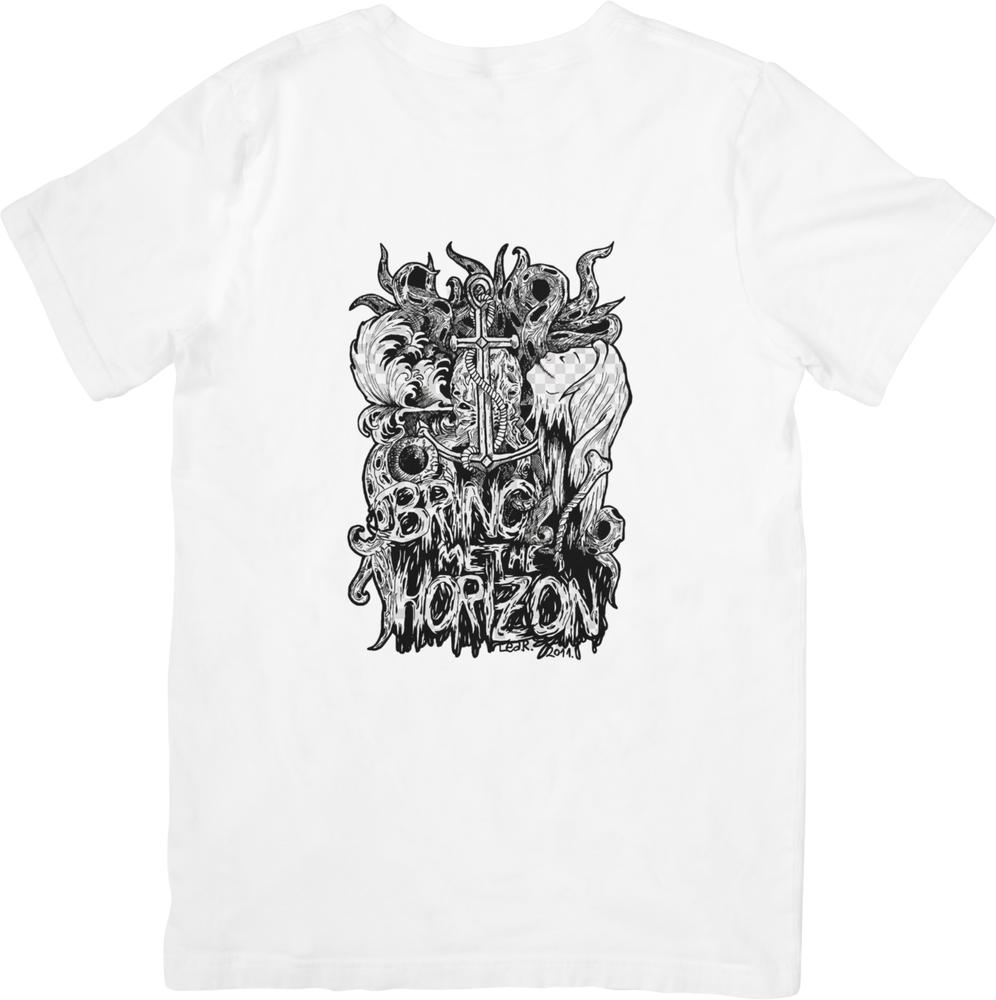 Bring me the Horizon collection Music vintage Retro Cotton TShirts BlackWhite