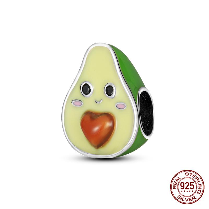 Originální přívěsek Měděný ovocný série Avokádo a Třešeň Přívěsky Korálky Pasuje na 3mm Originální náramek Náhrdelník Dámské DIY Šperky Dárek