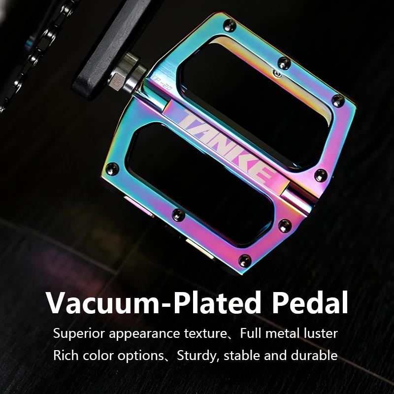 TANKE bicycle pedals ultralight aluminum alloy colorful anti-skid bearing mountain bike accessories MTB foot pedals folding bike