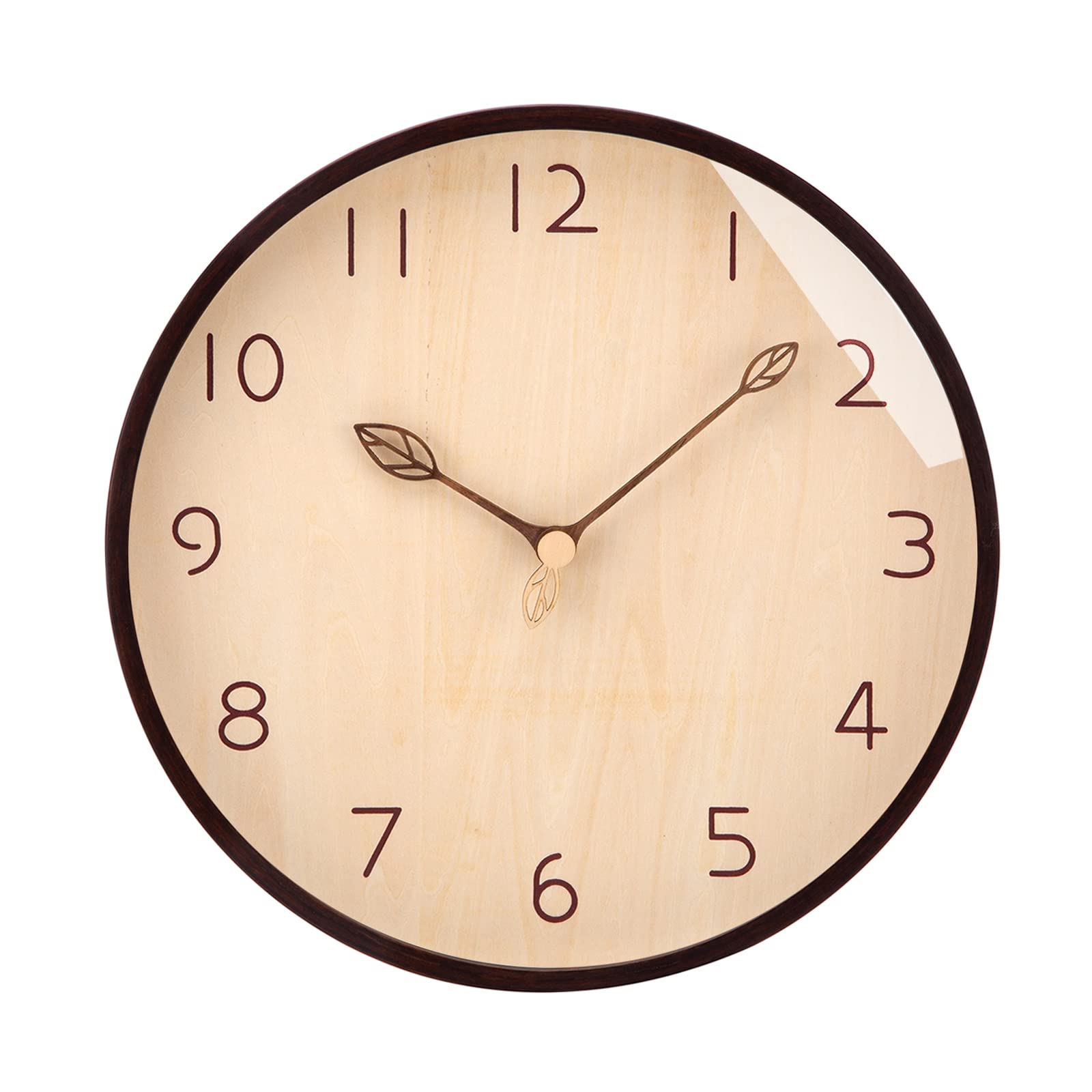 

AUTVIVID Wall Wood Continuous Second Solid Диаметр Analog Wall Easy to Large Home Room Decoration Часы, Зерно, Ручной, Тихий, Дерево, 30 см, Натуральный,