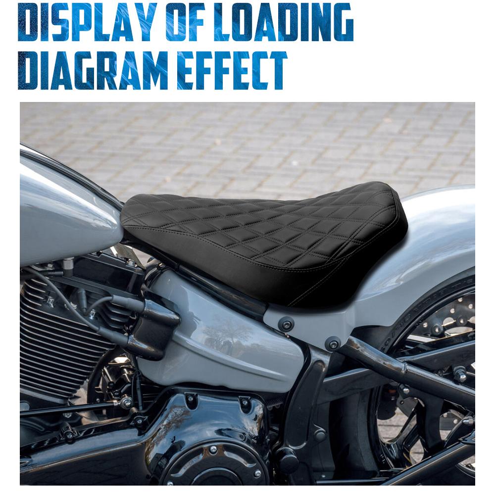 Motorcycle Driver Seat Front Solo Diamond Cushion For Harley Softail Breakout FXBR Rocker FXCW 08-2017 Leather Low Profile Seat