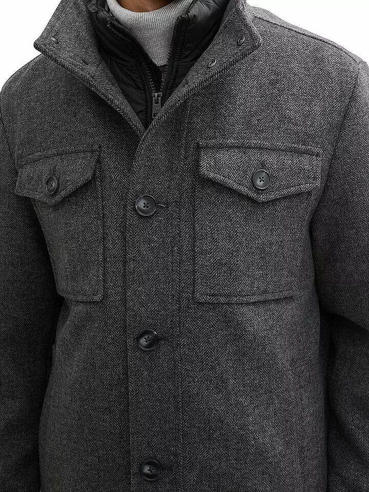 Пальто Tom Tailor 2-In-1 Jacke Mit Wolle (1042209) темно-серое с черной елочкой
