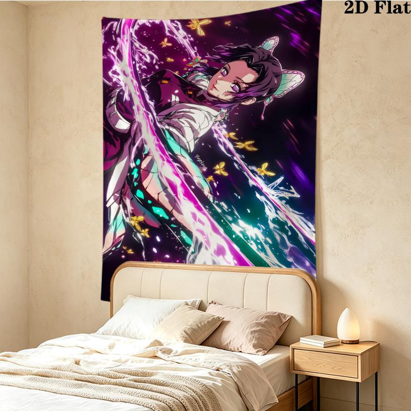 Demon Slayer Wall Tapestry Aesthetic Wall Hanging Printed Fabric Blanket Decorative Tapestries For Bedroom Living Room Home Decor