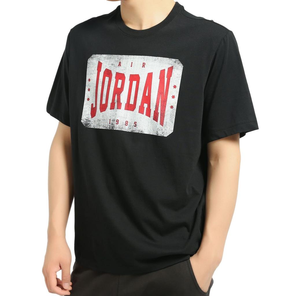 Jordan T Shirts Men's Black Crew Neck Moderate Straight Fit AT0559-010