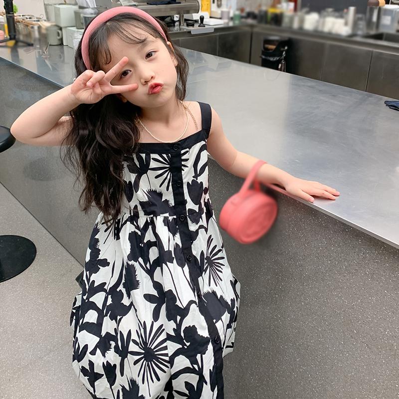 Letní dívčí nafouklé šaty do pasu Roztomilé princeznovské šaty Letní cool plážové šaty