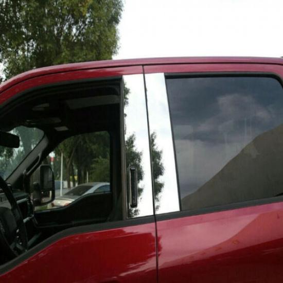 4* Car Door Trim B Pillar Posts Window Covers Chrome For Ford F150 F-150 2015-21