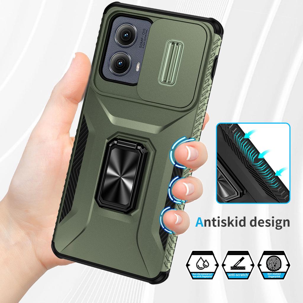 Für Motorola Edge (2024) 5G Hülle Camshield Ständer TPU+PC Rutschfeste Handyhülle