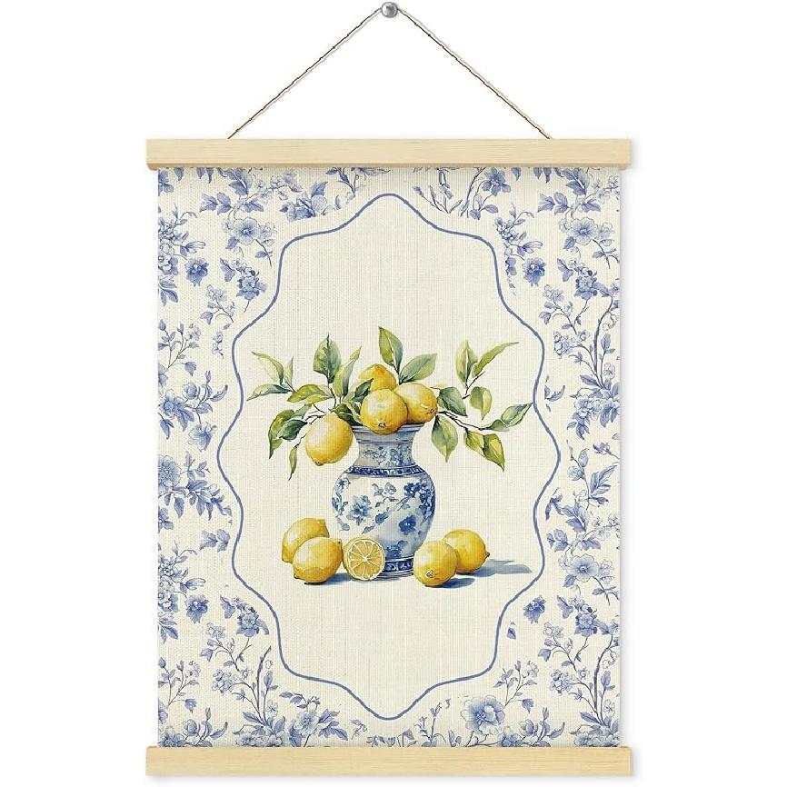 Shrago Christian Kitchen Wall Art, Trendy Green Checkered Croissant Religious Bible Verses Poster Hanger Frame for Kitchen Dining Room Cafe Bakery