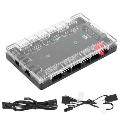 Fan Hub ARGB PWM Eingebauter Magnet SATA Interface Magnetische Tragbare Desktop-Computer Zubehör(ARGb