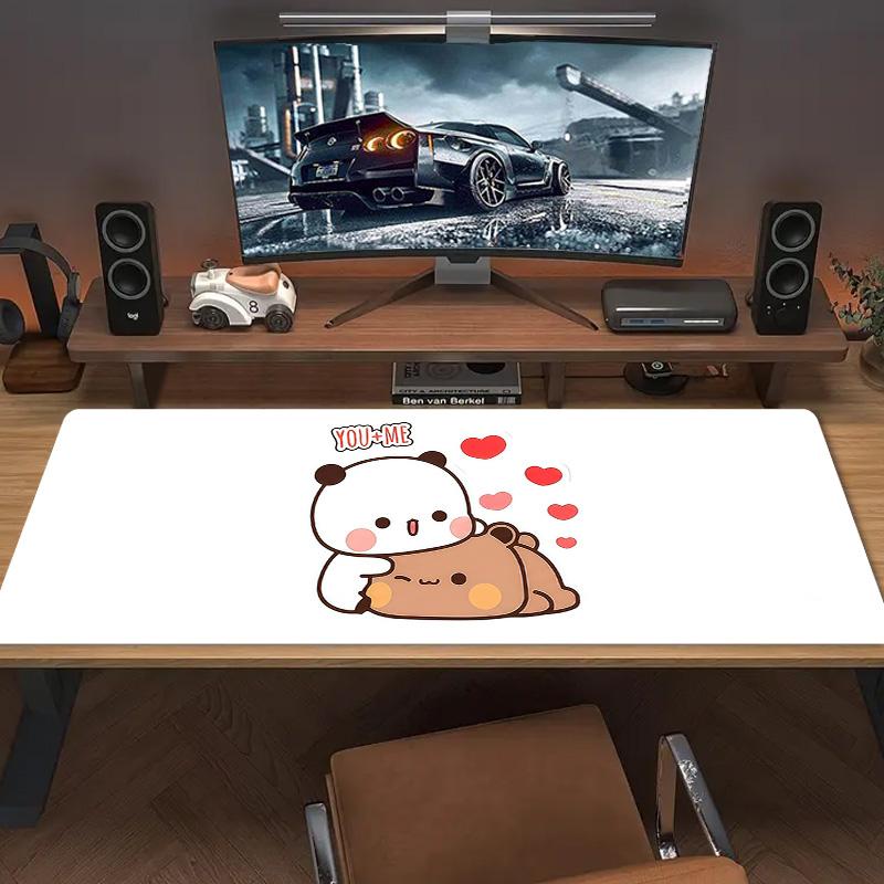 PandaBobaLove Lace Solid Color Mouse Pad Large Gaming Table Cushion Non-slip Laptop Tablet Big Mousepad XXL Mat Mini PC Playmat With Lock edge