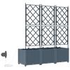 Garden Planter Set 3 Pcs Light Grey 120 X 40 X 142 Cm Plastic