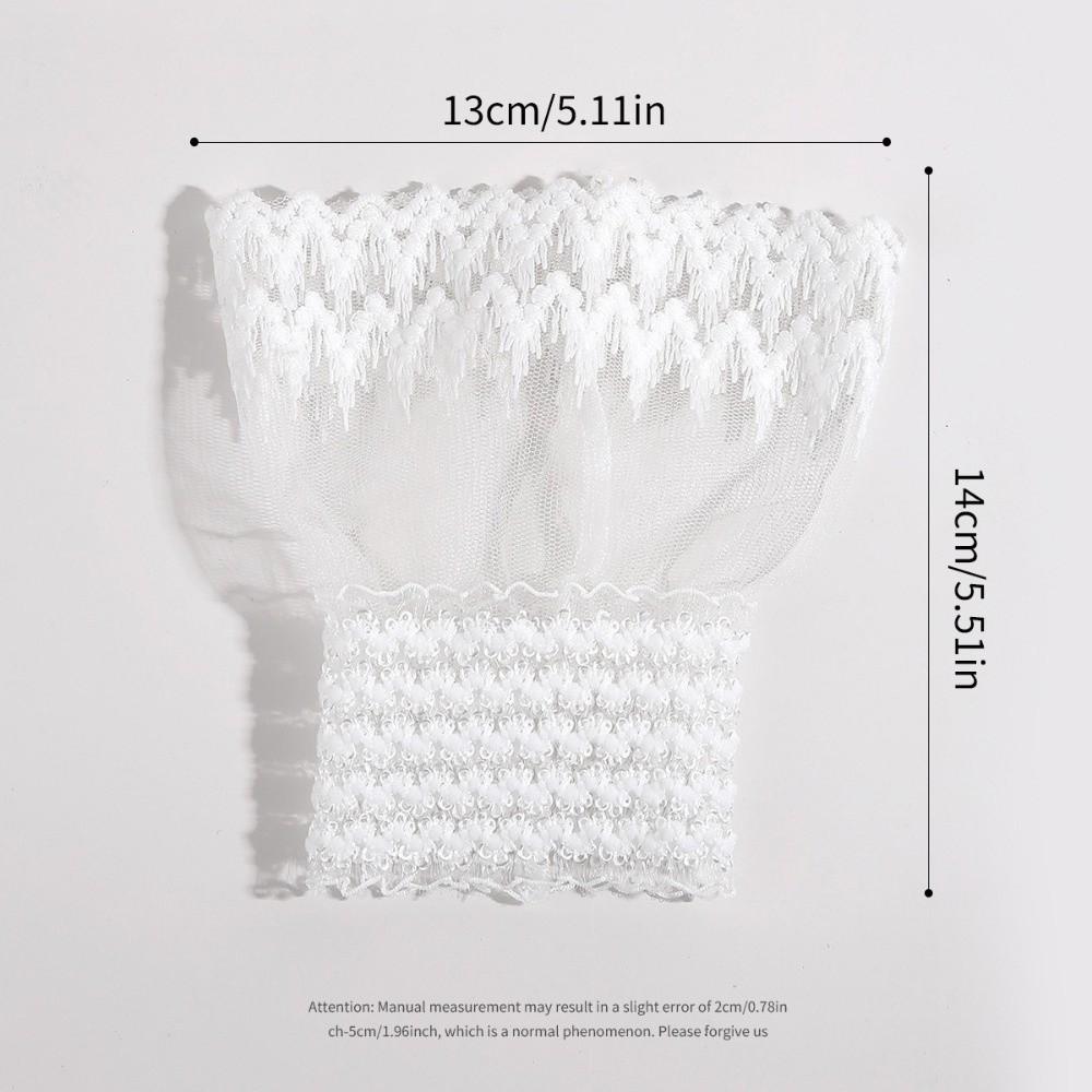 Elastic Lace Cuffs Sun Protection Lace Ruffled Wrist Fashion Fake Sleeves  for Stage Performance