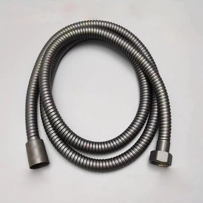 

G1/2 Гнучкий шліфований золотистий душовий шланг 1,5 м. Антикварний сантехнічний шланг із нержавіючої сталі сірого кольору для ванної кімнати Душова лійка Труба 1.5 cm сірий колір