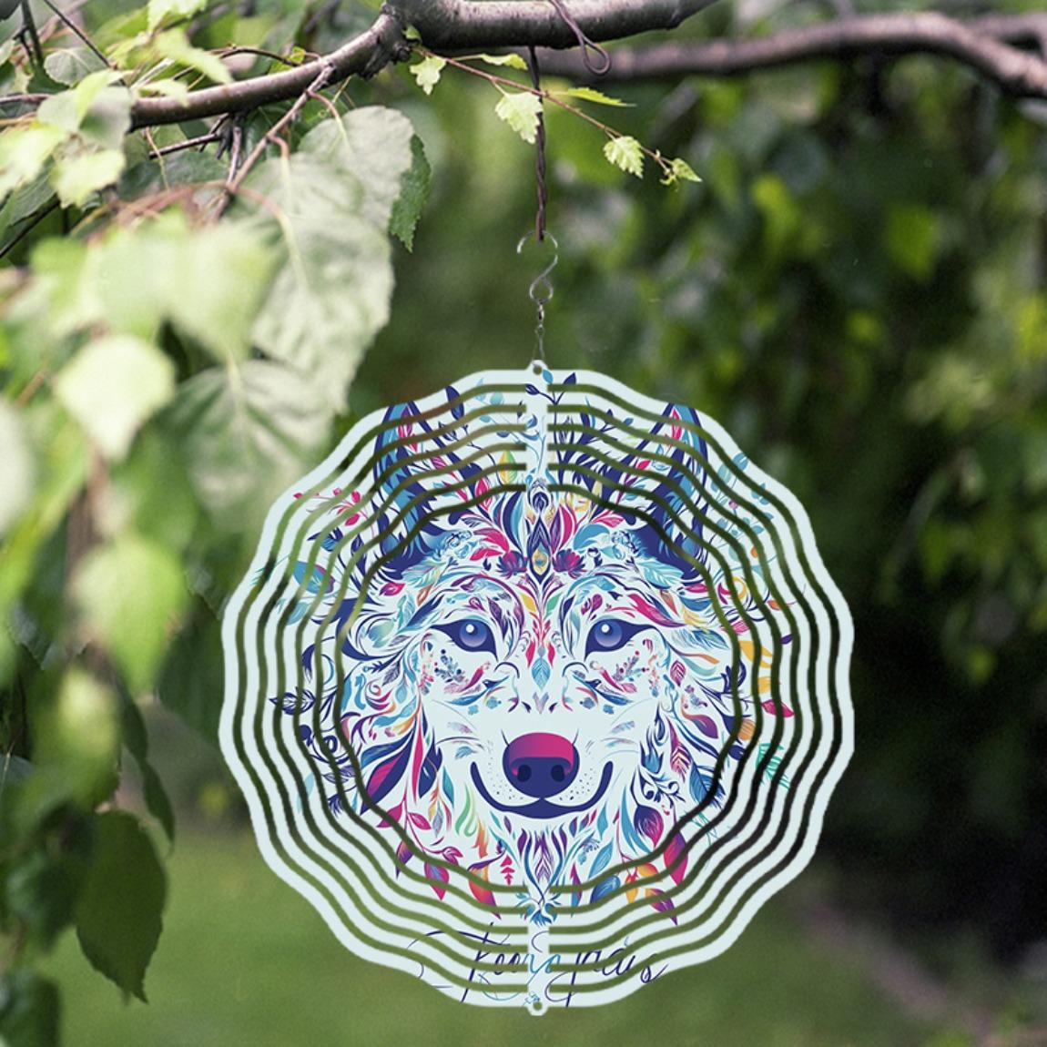 

3D Fox Kinetic Spinner Wind Spinner for Indoor Outdoor Decor Garden Hanging Ornament Rotating Craft Gift No Power Needed 01A