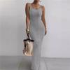 Women's Tight-fitting Dress Sleeveless Solid Color Temperament Dress Long Skirt