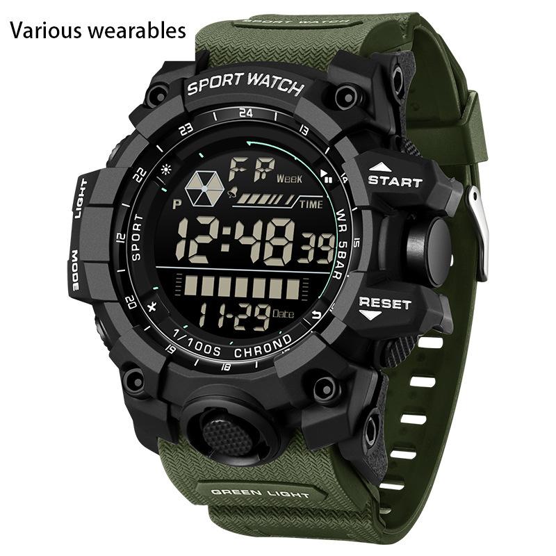 Waterproof Outdoor Sports Watch Electronic Watch for Young and Middle-aged People Fashionable and Simple Multi-function Watch