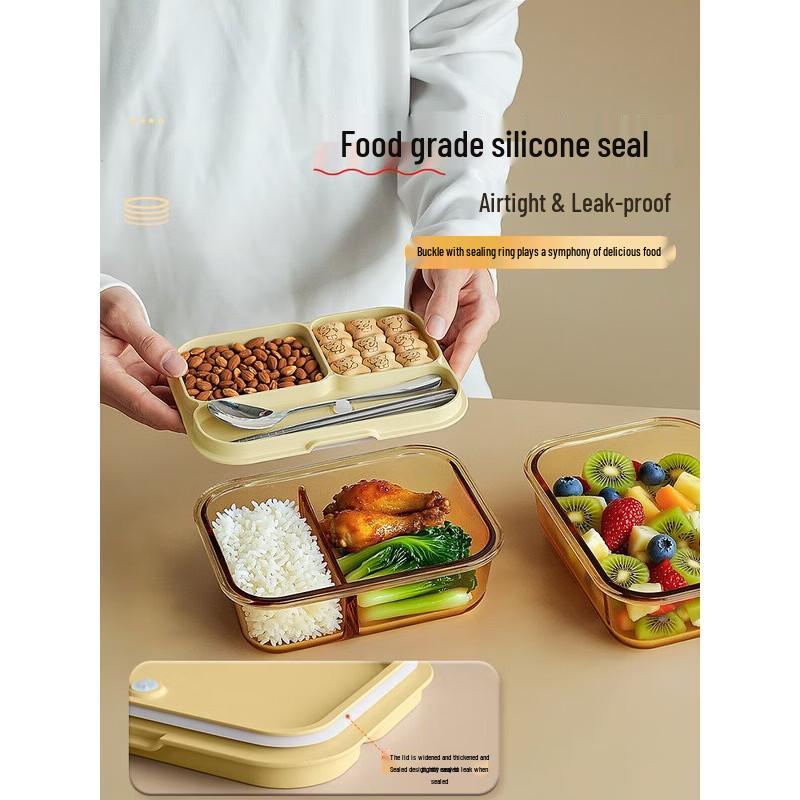 CAMUZ Amber Glass Lunch Box with Utensils