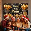 Banner New Year Backdrop 150x100CM Reusable 2026 Background Cloth Printed Colorful New Year Wall Decor Cloth Home Decoration
