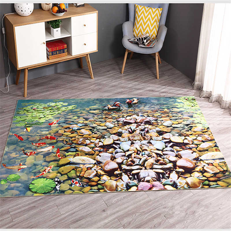 3D Beach Bedroom Bedside Mat Sea Print Rug Kitchen Super Absorbent Bathroom Rug Summer Decoration Mat