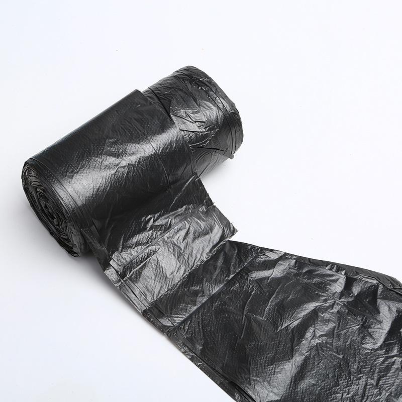 Přenosné černé pytle na odpadky ve stylu vesty, zesílený nový materiál, velká velikost, design s bodovým zlomem pro domácnost.