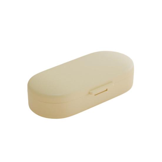 

Pill Box with Independent Compartments Pill Organizer Silicone Ring Moisture Proof Travel Case for Morning Noon Evening Small