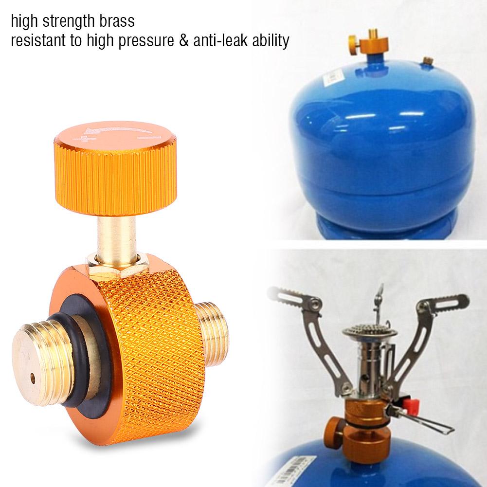 Gas Head Adapter, Metal Gas Adapter Portable Copper Gas Cylinder Converter for Middle High Pressure Gas Converter