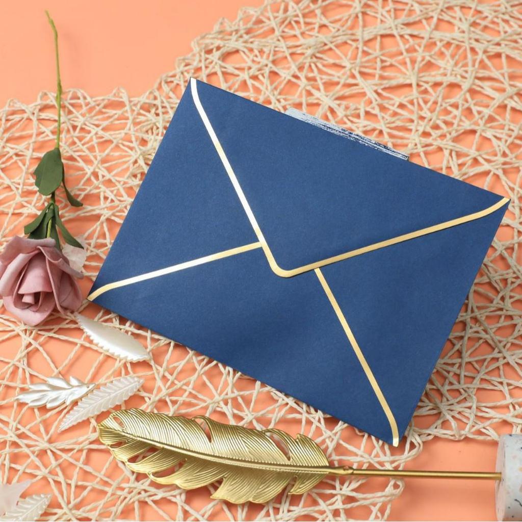 Elegant A7 European Gold-Edge Invitation Envelopes for Weddings & Parties
