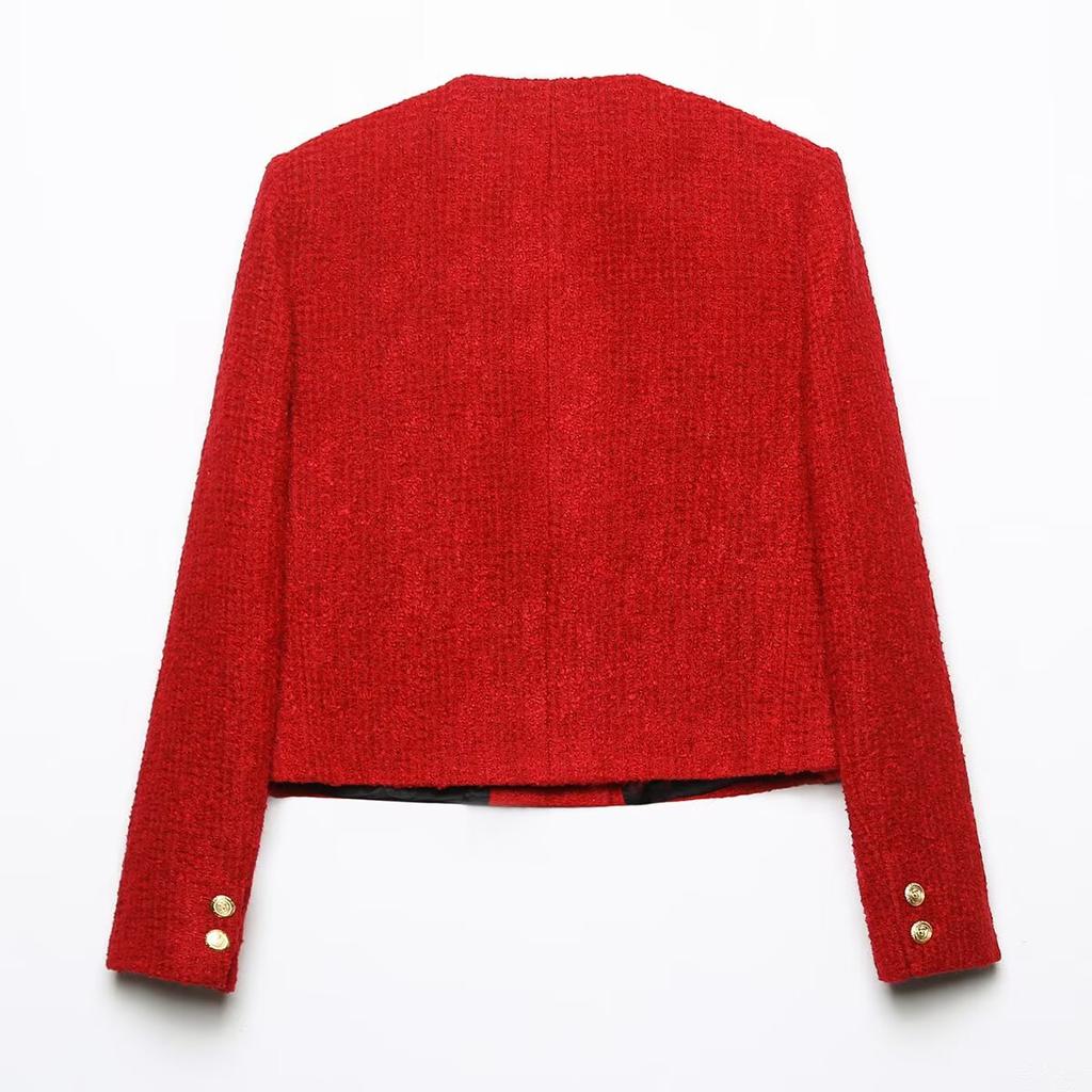 European and American style, French style, women's clothing, textured double-breasted jacket set 8253502 8558502