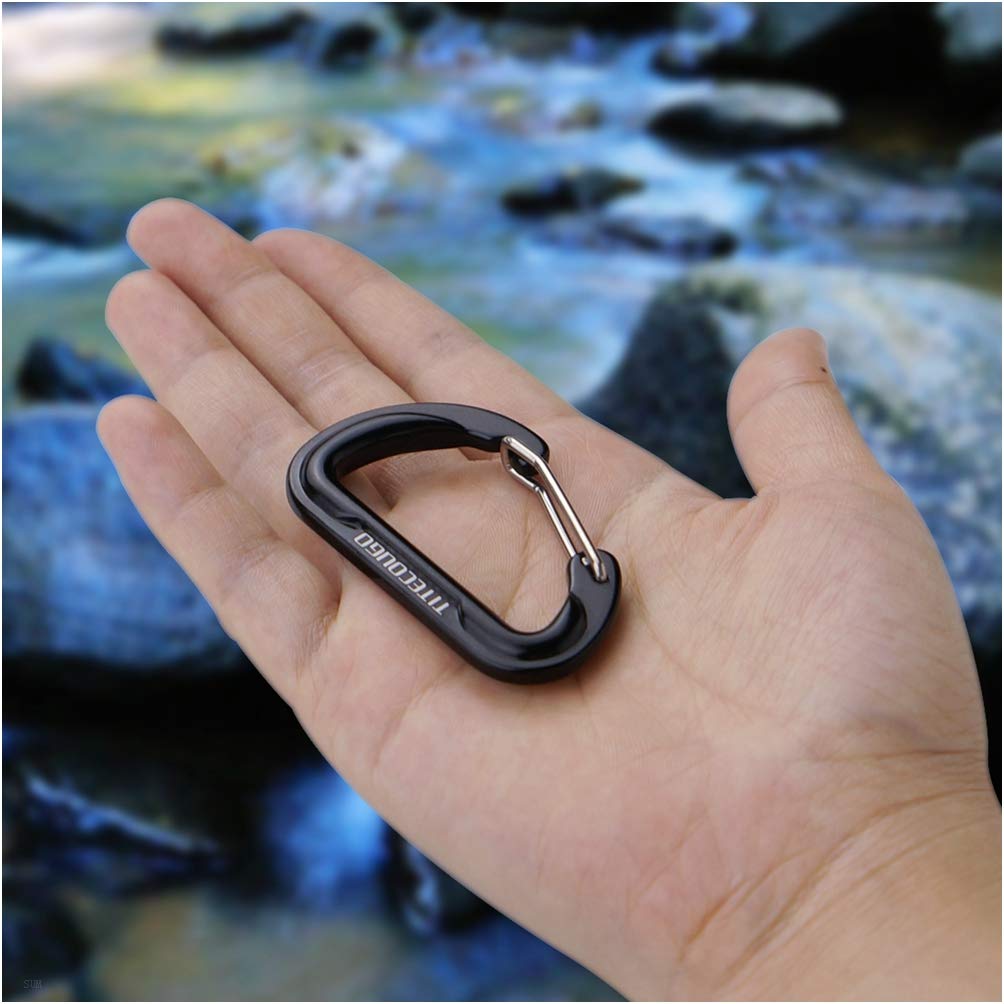 TITECOUGO Carabiner Small Multifunctional Rucksack Accessory Case Stylish Aluminum D Ring D Hook Snap Outdoor Keychain Fishing Mountain Climbing