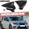 Glossy Black OX Horn Mirror Cover For Seat Leon Mk3 MK3.5 5F FR-Cupra TSI 13-18