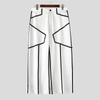 INCERUN Men Zip-up Waist Trousers Casual Line Stitching Thin Long Pants