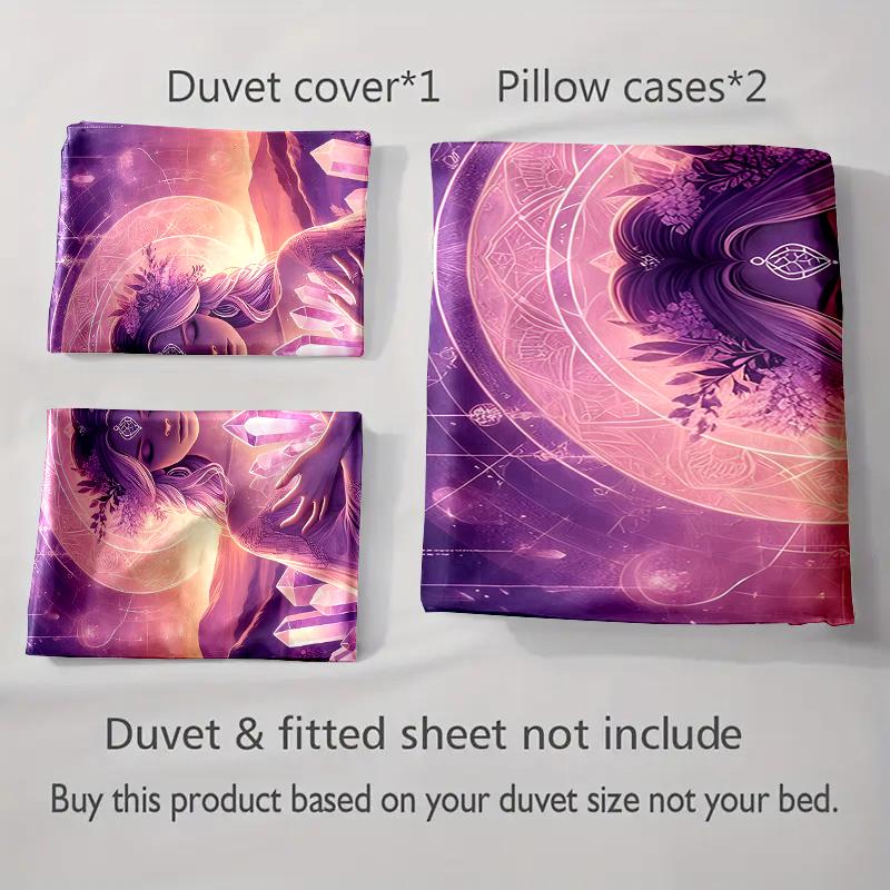Mystical crystal goddess Bedding Duvet cover sets Duvet covers Pillowcases gifts (1 * Duvet Cover 2 * Pillowcases, without duvet insert)