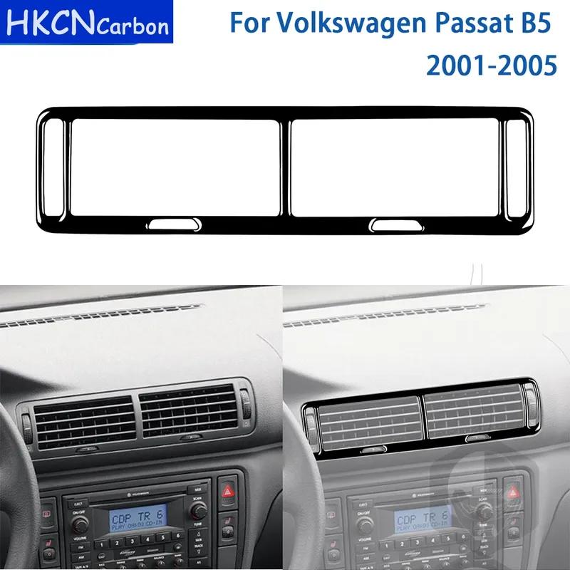 For Volkswagen Passat B5 2001-2005 Accessories Gloss Black Plastic Car Interior Central Air Outlet Panel Trim Sticker