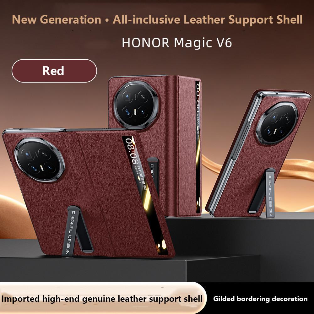 Luxus Leder Klapphandy Hülle für Huawei Honor Magic V6 MagicV5 5G Rundumschutz Hardware Ständer Schutzhülle