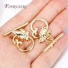 18K Gold Plated Brass Leaf Shape Toggle Clasps,Fashion Bracelet/Necklace Connect Clasps For DIY Jewelry Making Supplies