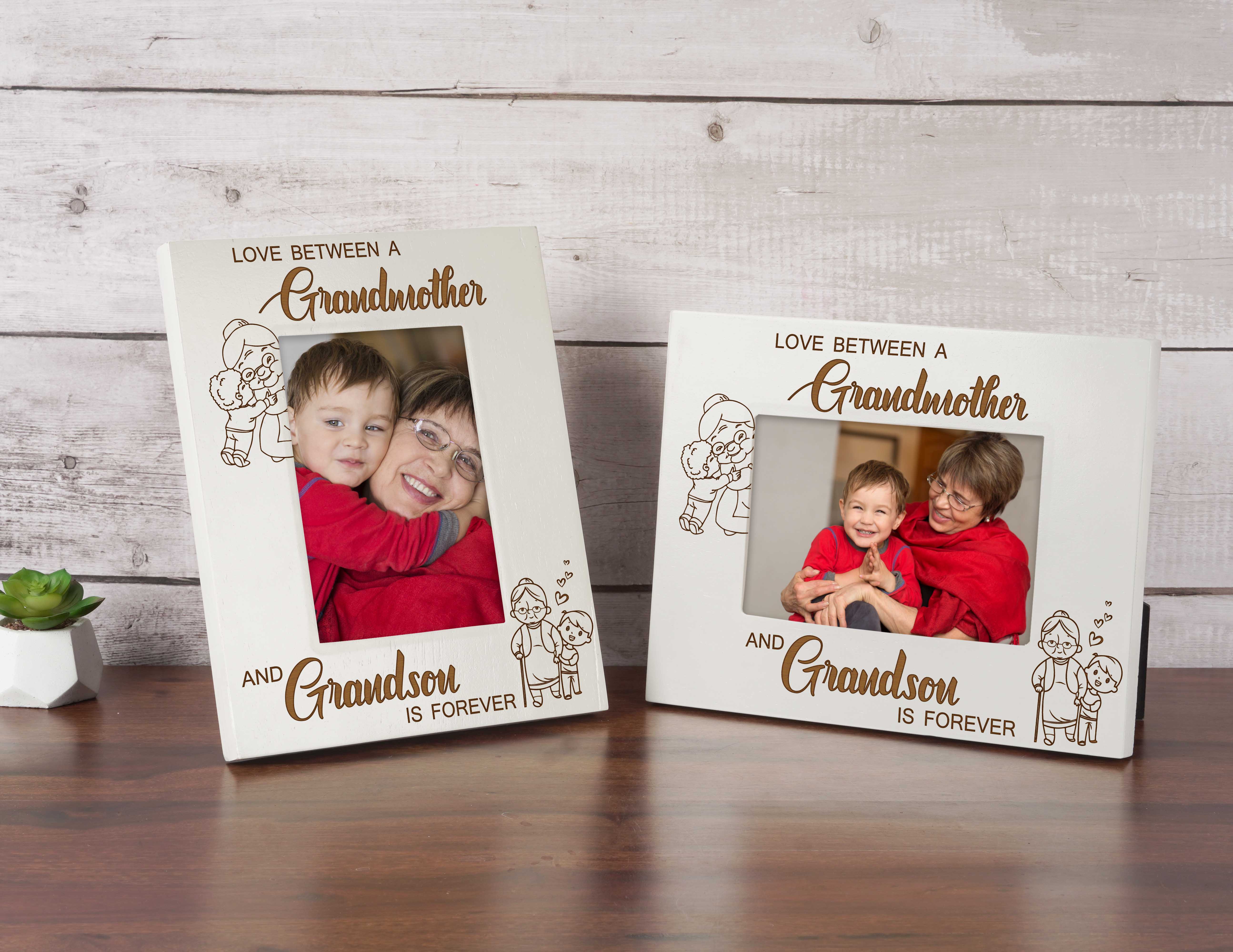 

Darling Souvenir Made With Love Engraved Table Top Photo Frame Wooden Love Between A Grandmother Quotes White Picture Frame 4x6 Inches Vertical білий