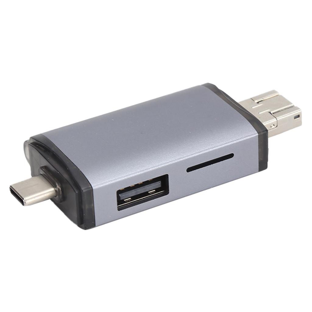OTG Card Reader USB3.0 TypeC SD TF 6in1 Adapter with Hub 2Head Phone Computer Accessories
