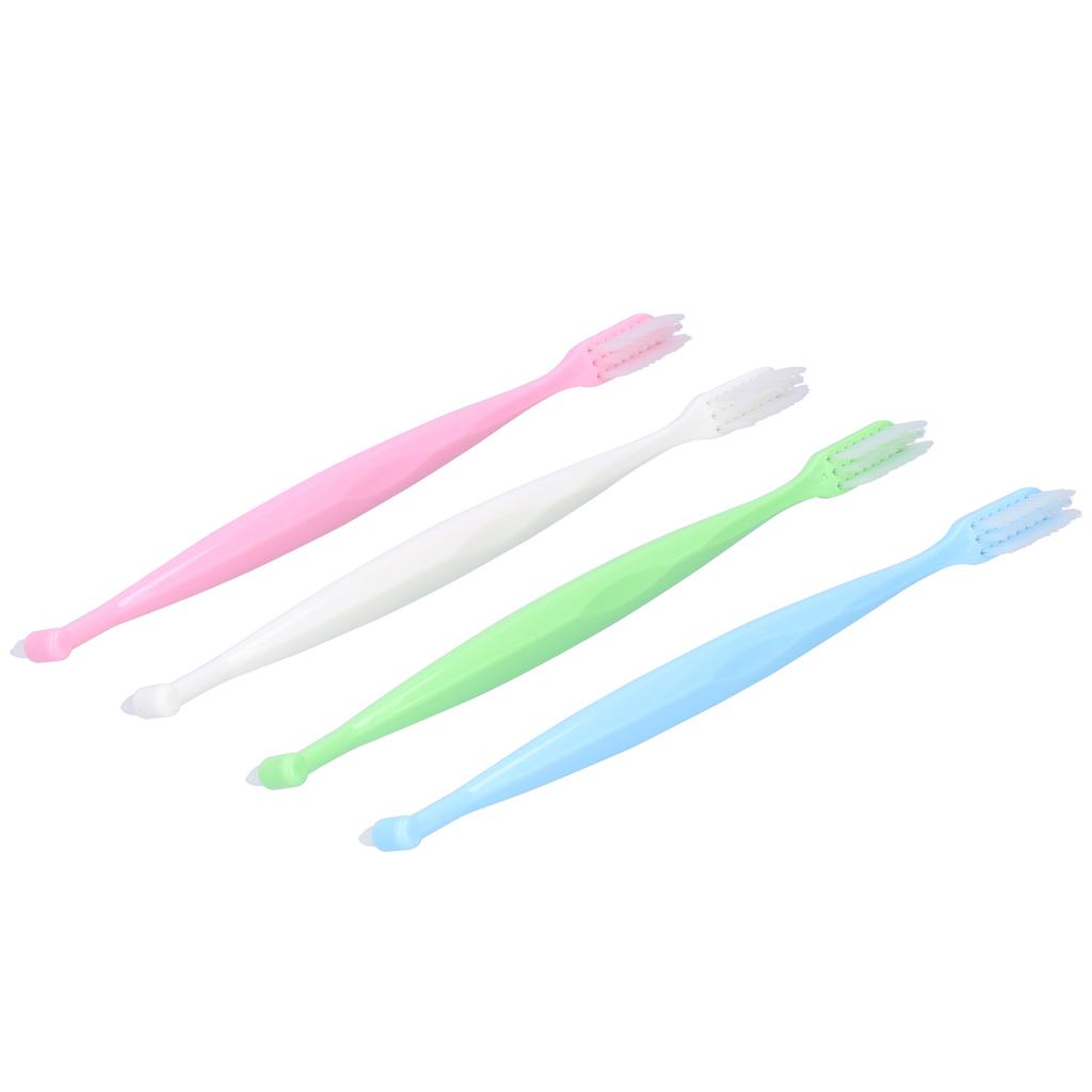Lot de 4 brosses à dents orthodontiques à double extrémité pour le nettoyage des dents des appareils orthodontiques