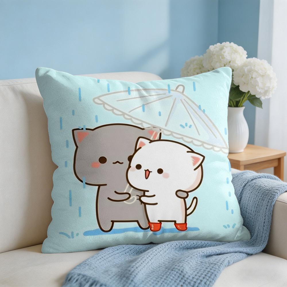 Sweet Cute PPeach Gomas Cushion Cover Square Pillow Bedroom Sofa Leisure Comfort Living Room Home Decoration X