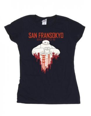 Damen/Damen Big Hero 6 Baymax San Fransokyo Herz-Baumwoll-T-Shirt
