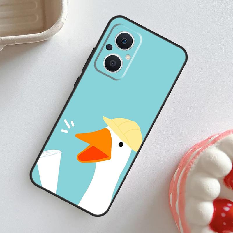 Cartoon Lustige Gans Hülle Für OPPO Reno 7 8 6 5 4 Lite 8T 4Z 5Z 11 F 10 Pro OPPO Find X6 X5 Pro X2 X3 Neo Abdeckung