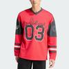 Adidas Originals Hockey Long V-Neck Sports Comfortable Casual Loose Long Sleeve T-Shirt Men Tops KU9187