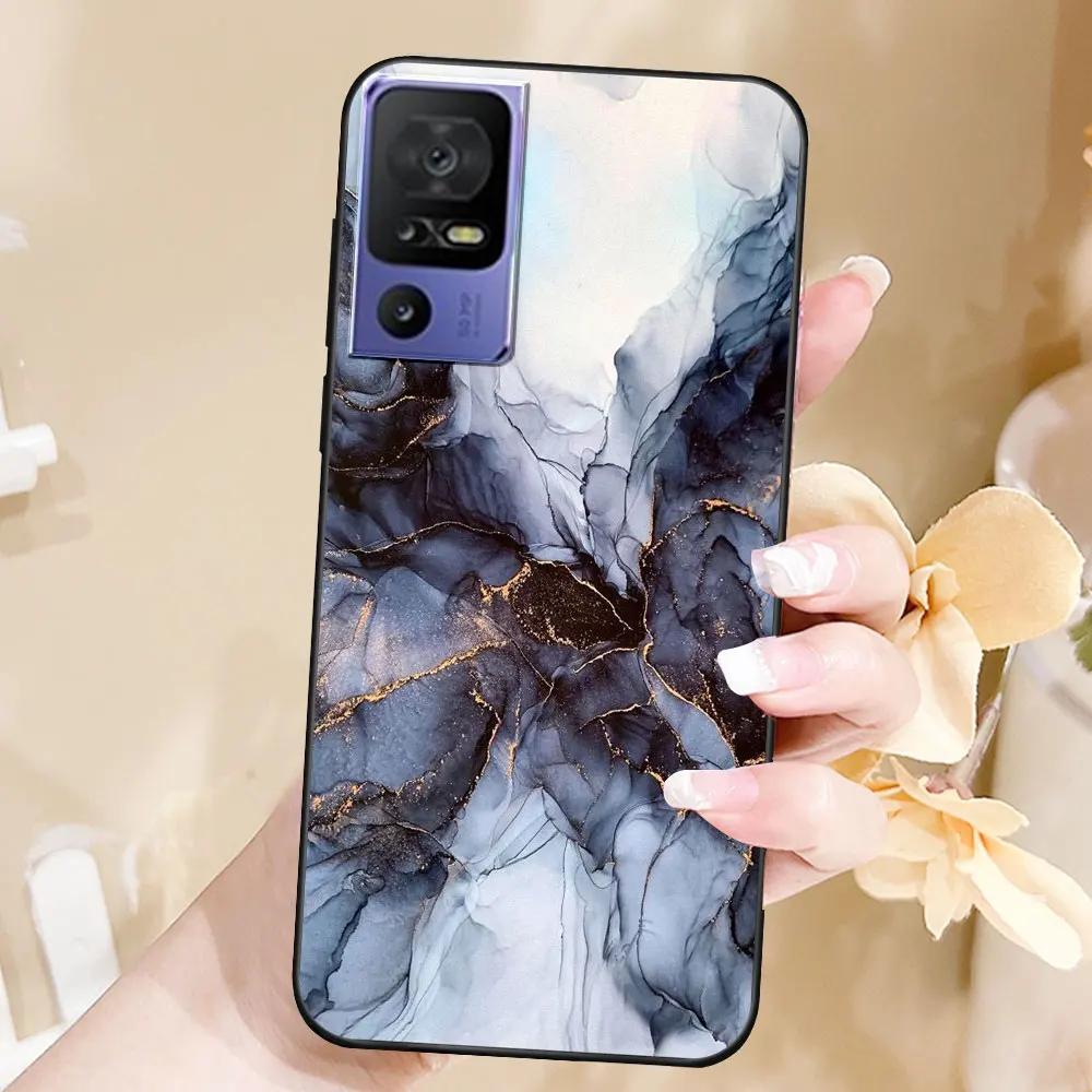 Case For TCL 40 SE Coque TPU Soft Silicone Fashion Phone Funda For TCL 40 SE Back Cover Floral Case Luxury Capa Marble Bumper
