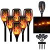 Elegant Solar Flame Torch Light With 12 Led Amber Glow Perfect For Outdoor Garden Decor
