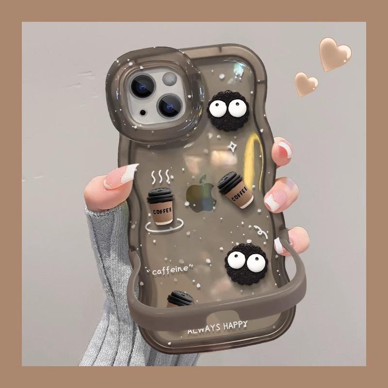

Печенье Кофе Куклы Подходит для Чехла для Мобильного Телефона Apple 15PRO 14 Прозрачный Противоударный 16 Невидимый Двойной Кронштейн 13/12 Женский Xiaomi 12/12S/12X