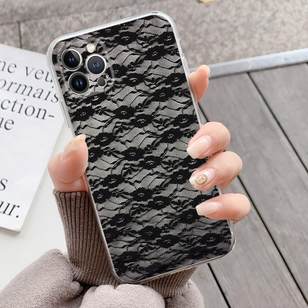 Lace Style Cool Girl Phone Case For IPhone 16 15 14 13 12 Mini 11 Pro XS Max X XR SE 6 7 8 Plus Soft Silicone Cover