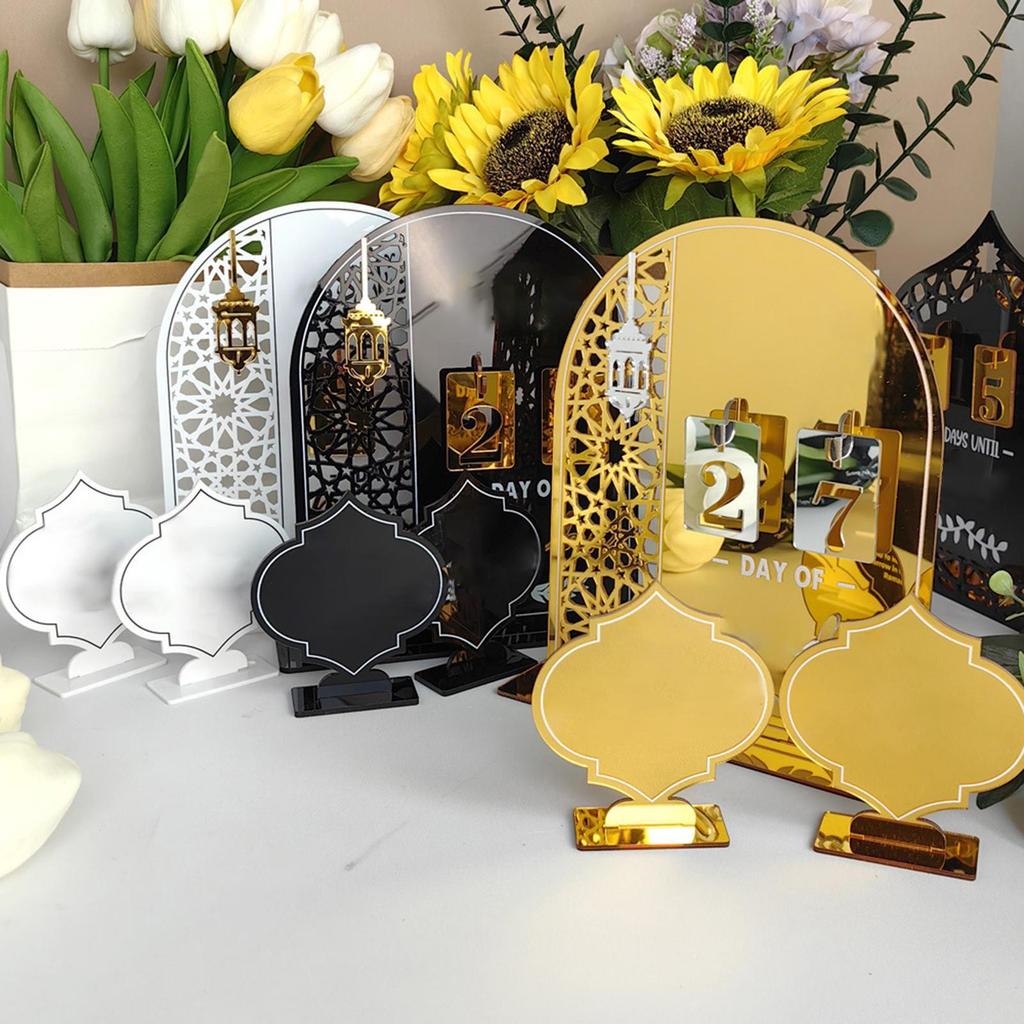Ramadan Countdown Calendar Table Decoration Middle Eastern Festivals Countdown Decor Advent Acrylic Tabletop Decor