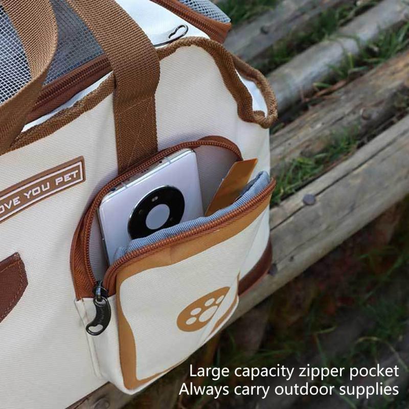 Outdoor Carriers Bag for Small Pet Dog Carriers Bag Cats Carriers Bag with Pouches Breathable Carry Bag for Dog Cats