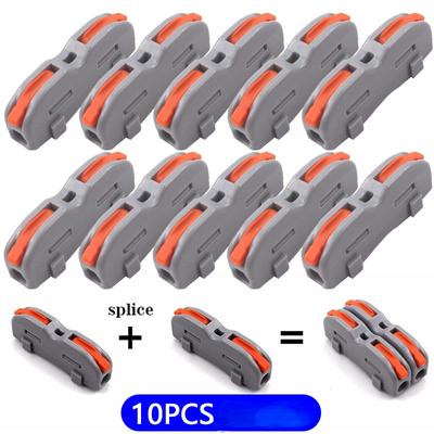 10pcs mola alavanca porca elétrica conectores de fio rápido reutilizáveis ​​blocos terminais de cabo rápido