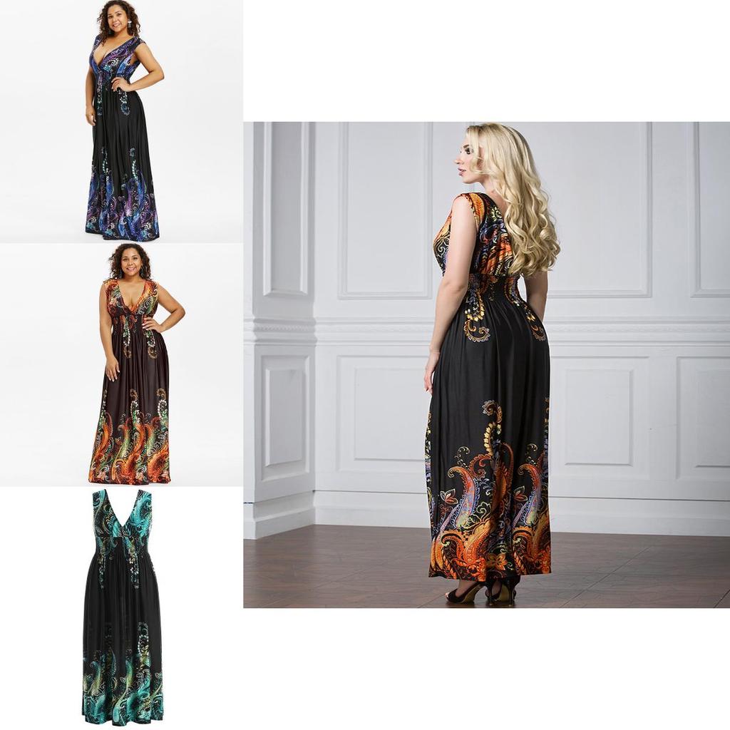 Elegant Women Dress Sleeveless V Neck Evening Party Gown Maxi Long Dress